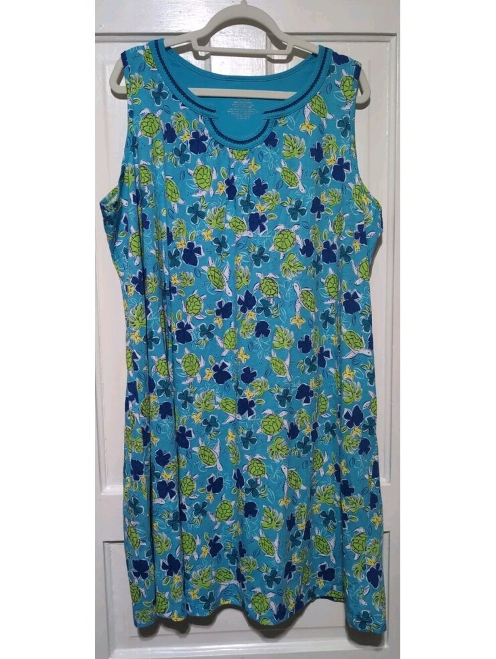Catherines Sleepwear Plus Size Nightgown Turtle Print Nautical Woman's 2X(1622)F